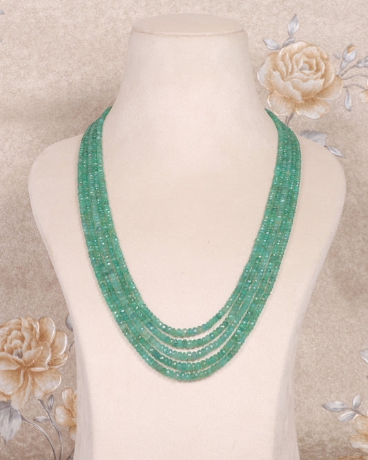 Natural Emerald Gemstone Beads Necklace Jewelry