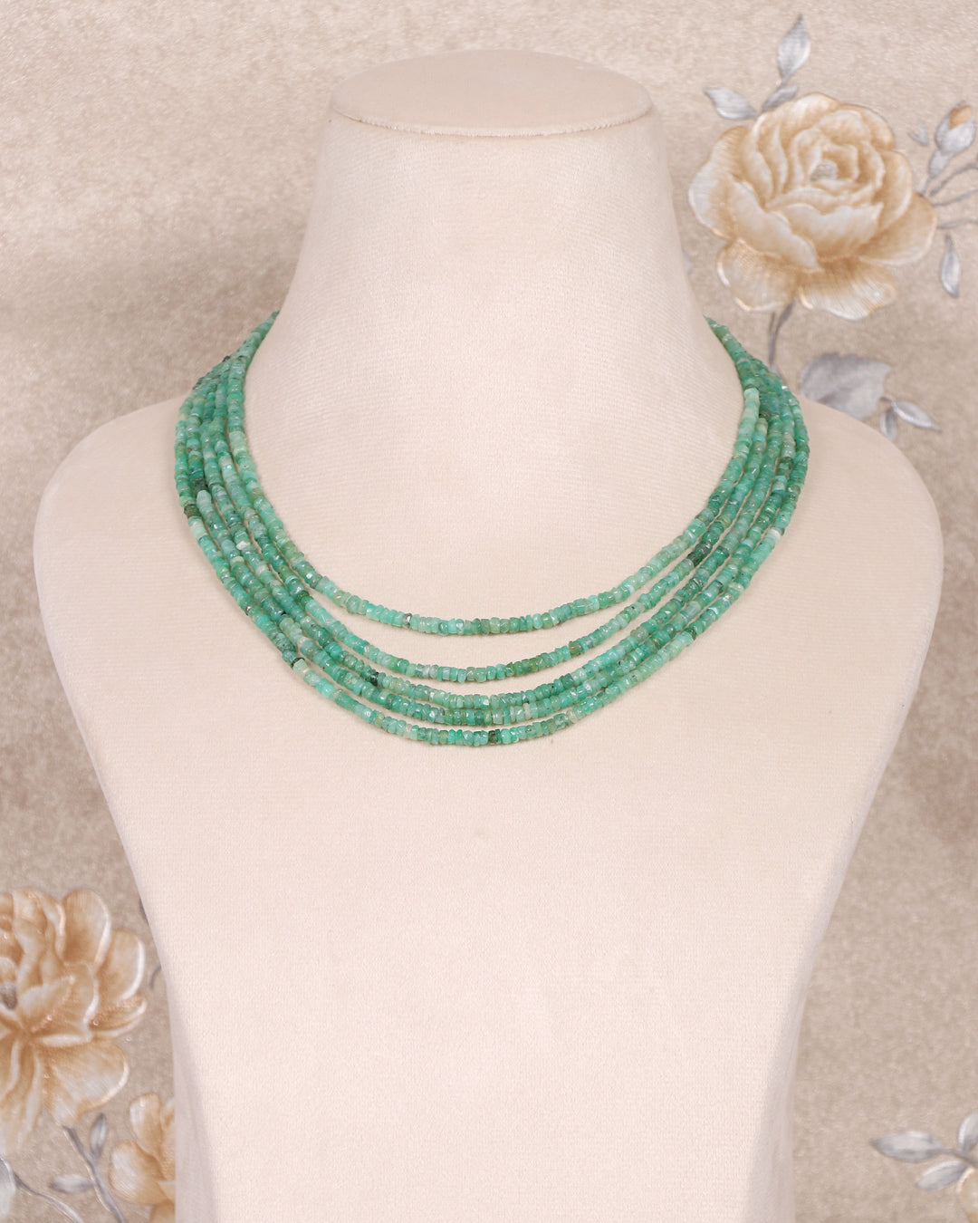 Natural Emerald Shaded Gemstone Beads Necklace Jewelry