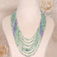 Natural Emerald & Tanzanite Gemstone Beads Necklace Jewelry