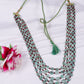 Natural Emerald & Red Jade Gemstone Beads Necklace Jewelry