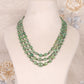 Natural Green Beryl & Garnet Gemstone Beads Necklace Jewelry