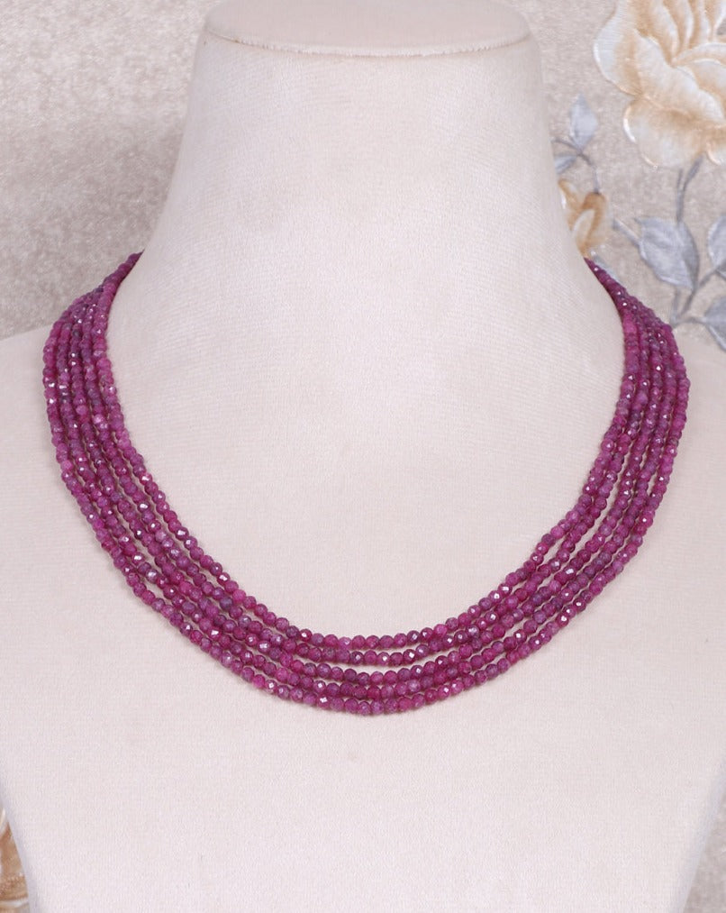 Natural Ruby  Gemstone Beads Necklace Jewelry