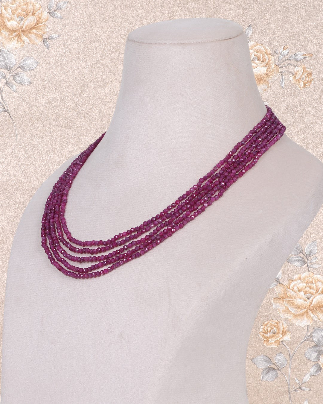 Natural Ruby  Gemstone Beads Necklace Jewelry