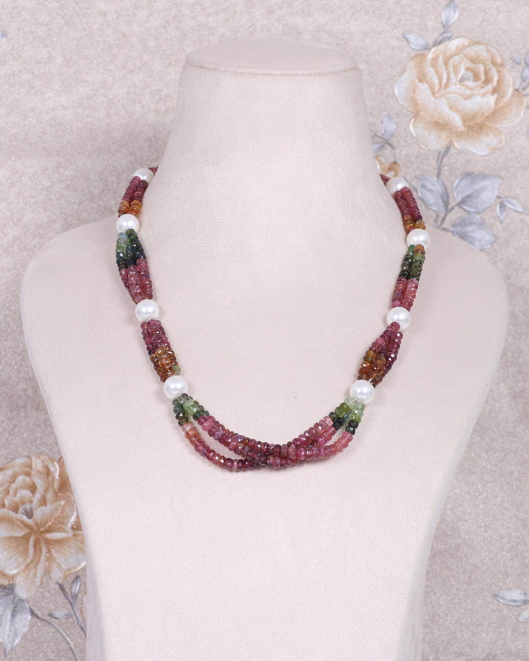 Natural Multi Tourmaline Gemstone Beads Necklace Jewelry