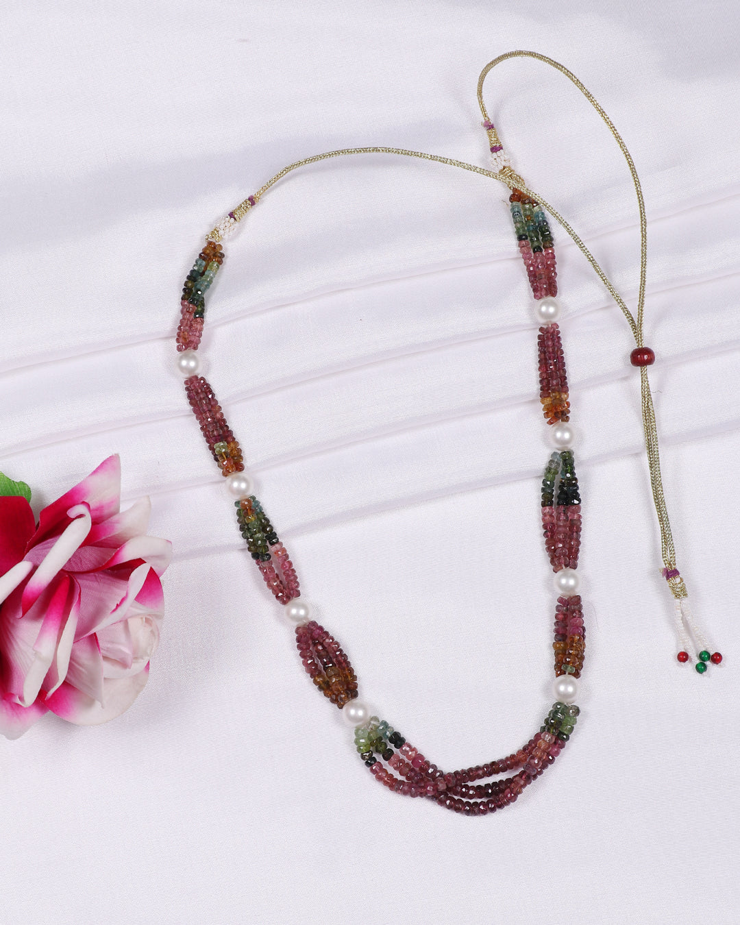 Natural Multi Tourmaline Gemstone Beads Necklace Jewelry