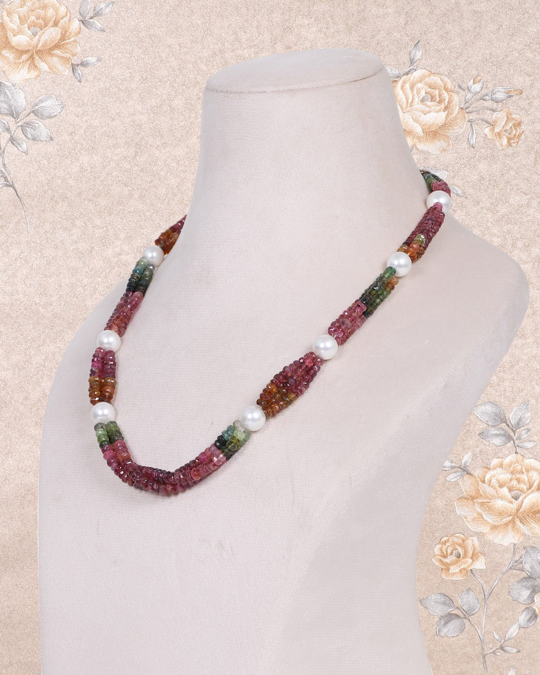 Natural Multi Tourmaline Gemstone Beads Necklace Jewelry