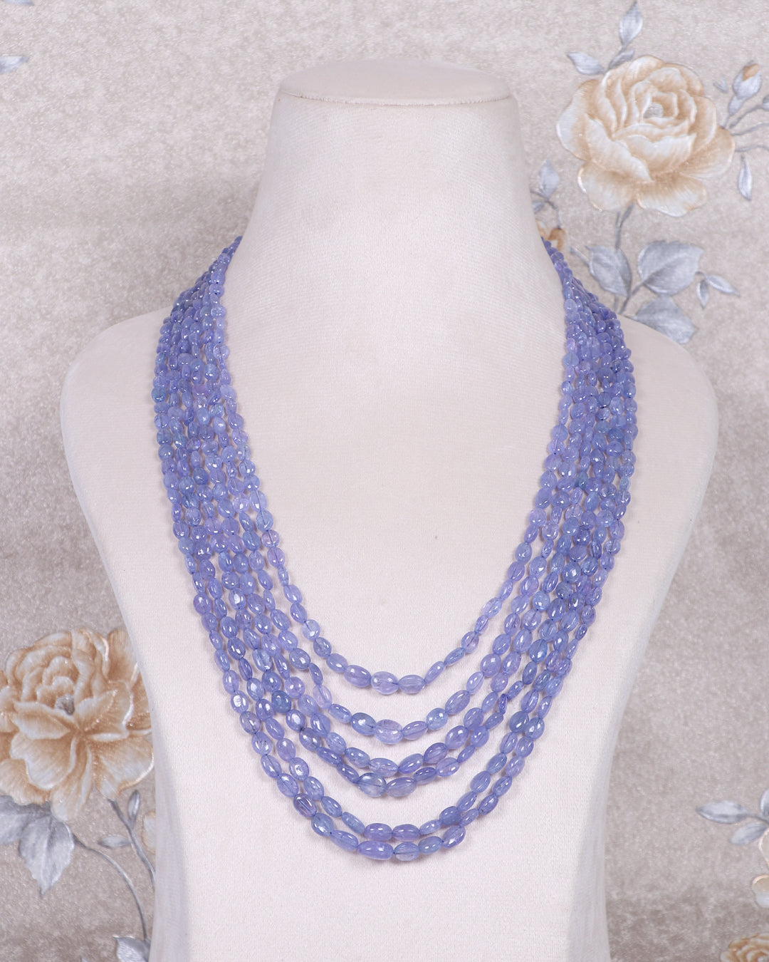 Natural Tanzanite Oval Gemstone Beads Necklace Jewelry