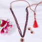 925 Silver Natural Ruby & Polki Gemstone Designer Necklace Jewelry