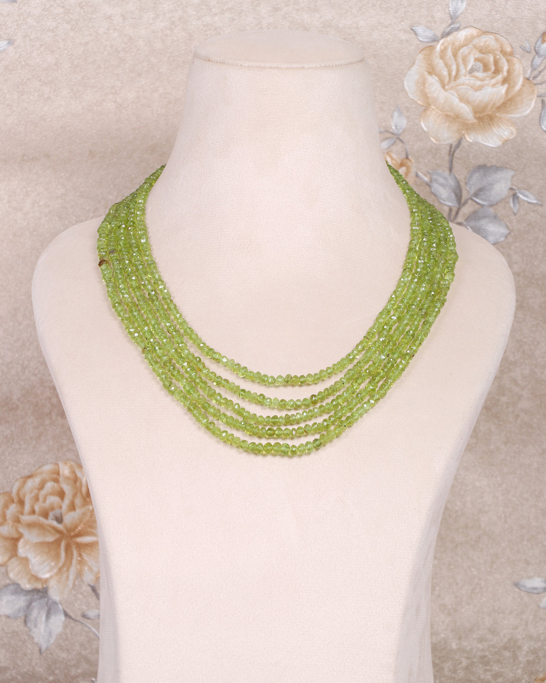 Natural Peridot Gemstone Beads Necklace Jewelry