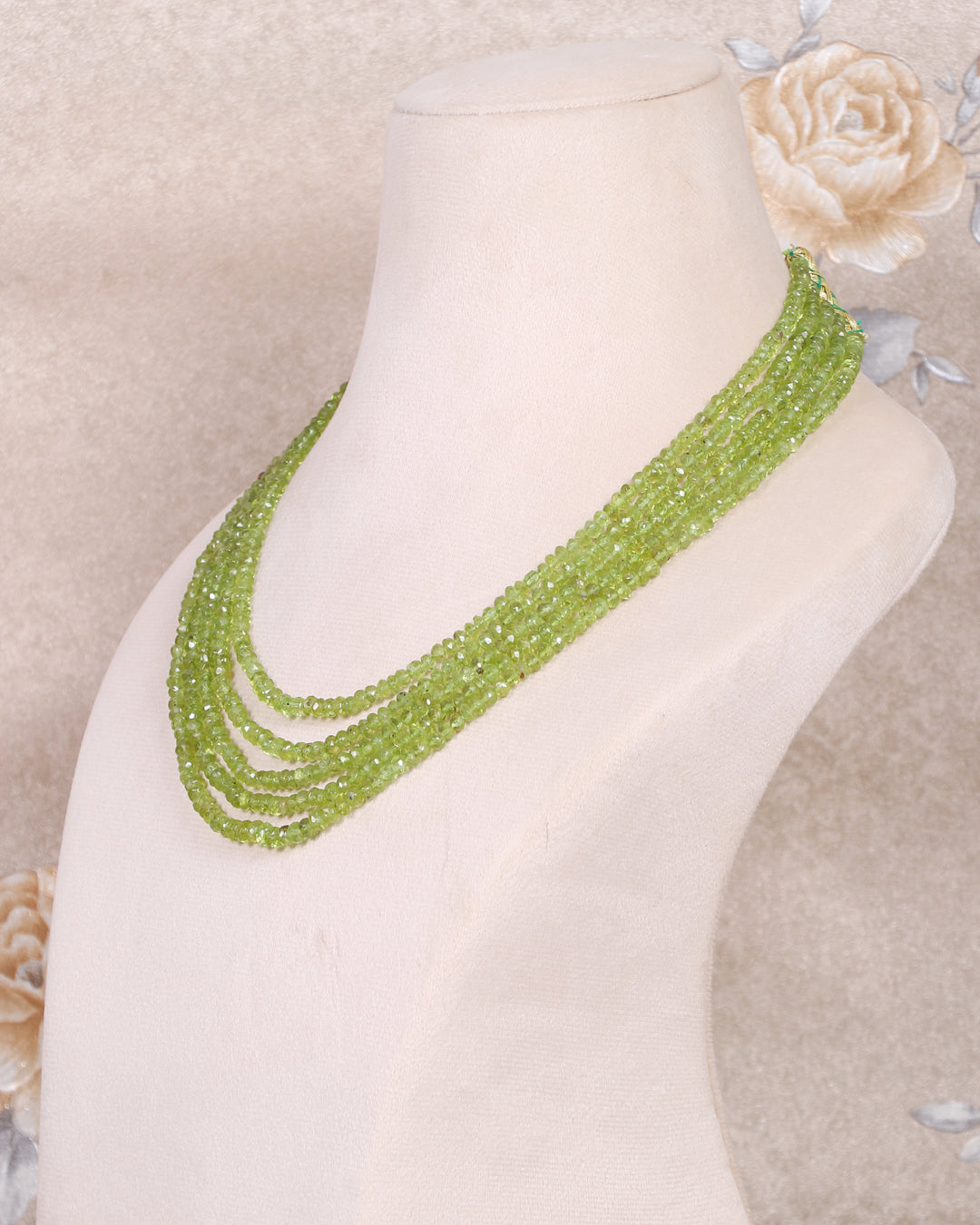 Natural Peridot Gemstone Beads Necklace Jewelry