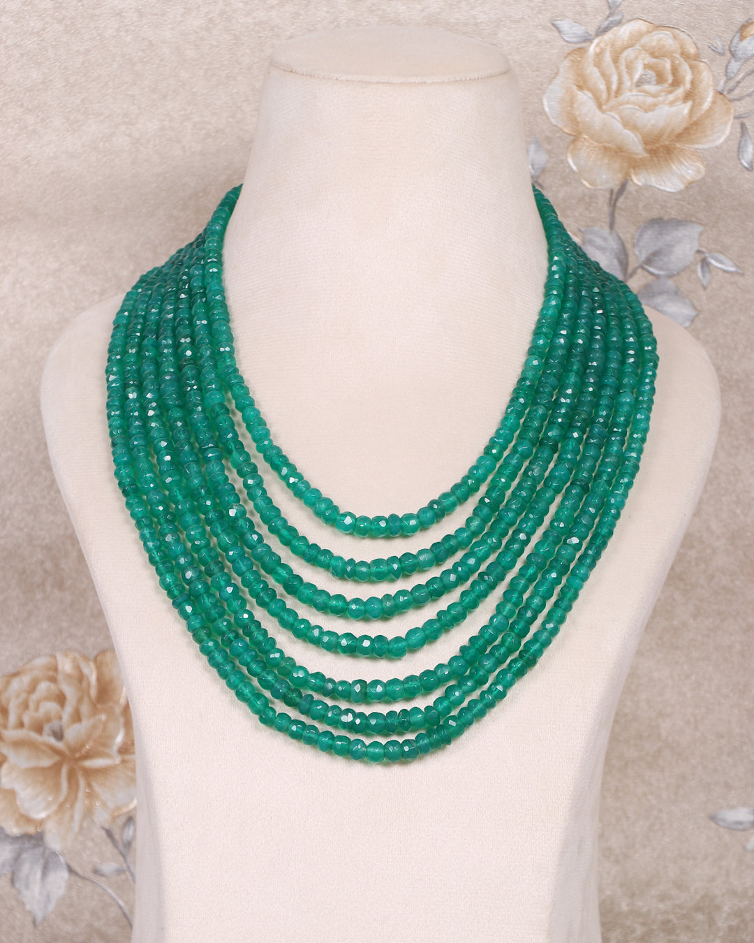 Natural Green Onyx Gemstone Beads Necklace Jewelry