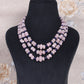 Natural Morganite & Blue Sapphire Gemstone Beads Necklace Jewelry