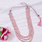 Natural Morganite & Ruby Gemstone Beads Necklace Jewelry