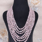 Natural Morganite Oval Gemstone Beads Necklace Jewelry