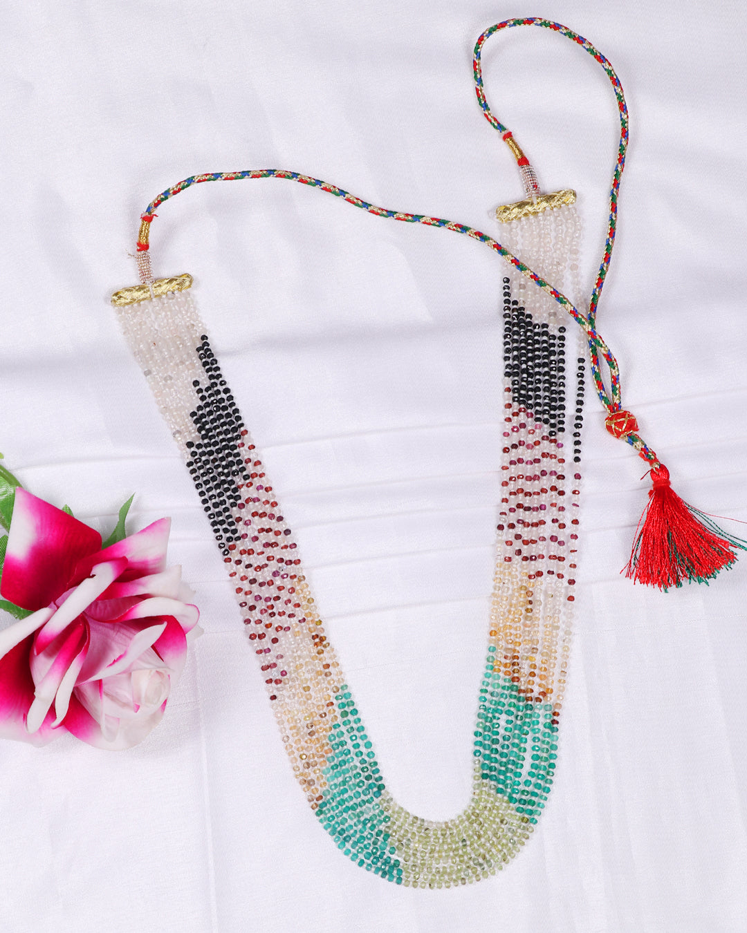 Natural Multi Semi Precious Gemstone Beads Necklace