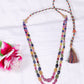 Natural Multi Sapphire Carving Gemstone Beads Necklace Jewelry