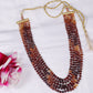 Natural Hessonite Garnet & Pearl Gemstone Beads Necklace Jewelry