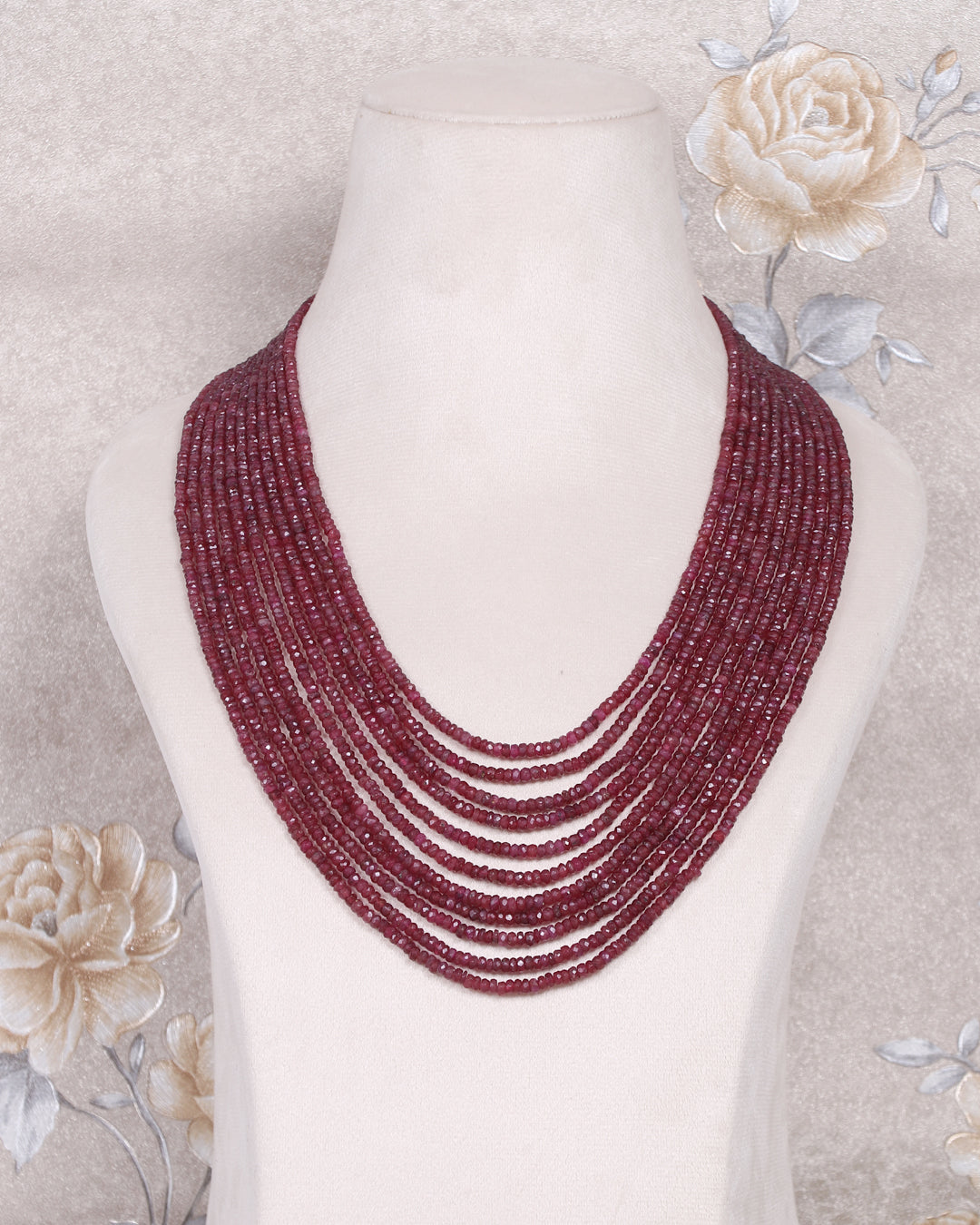 Natural Ruby Gemstone Beads Necklace Jewelry