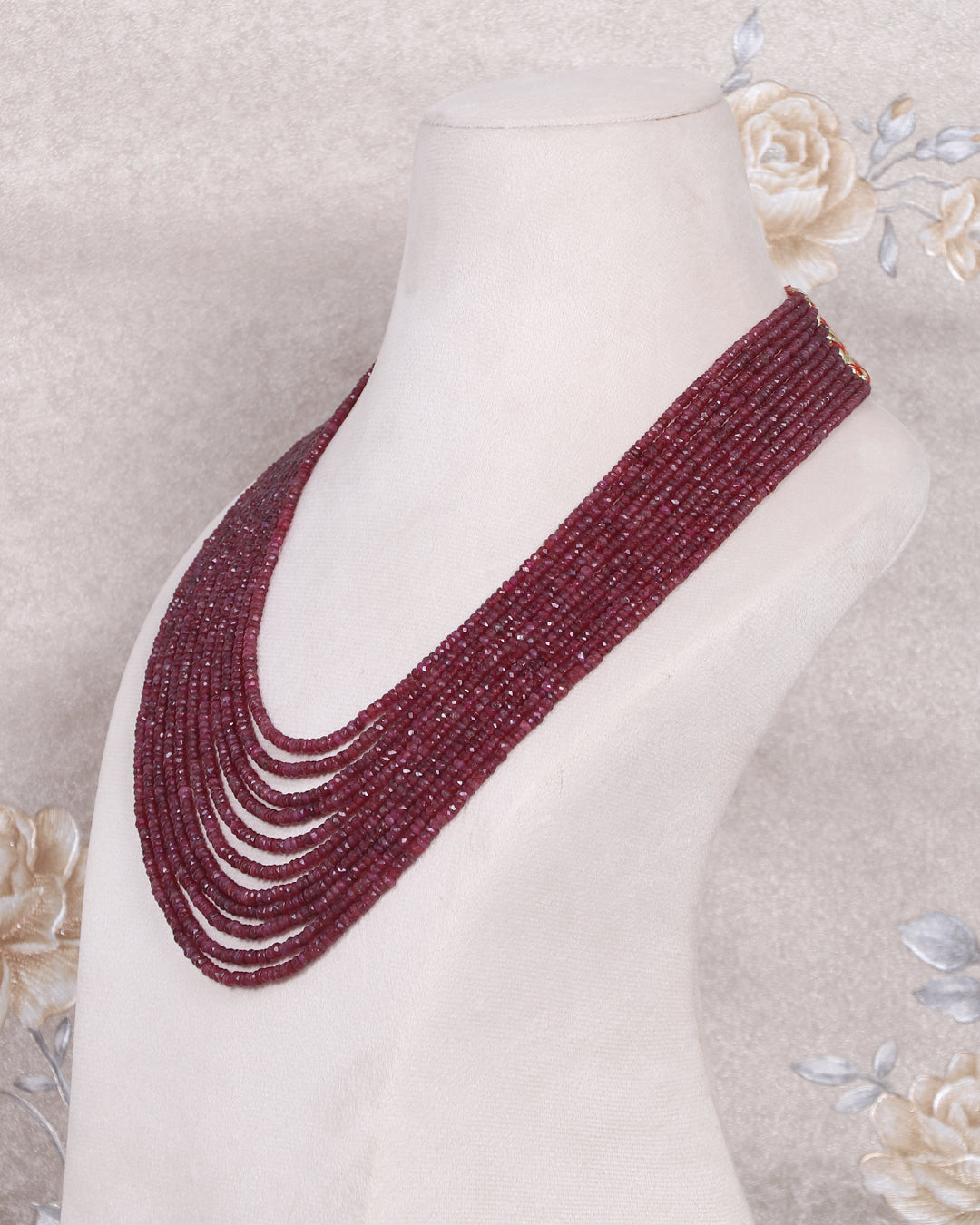 Natural Ruby Gemstone Beads Necklace Jewelry