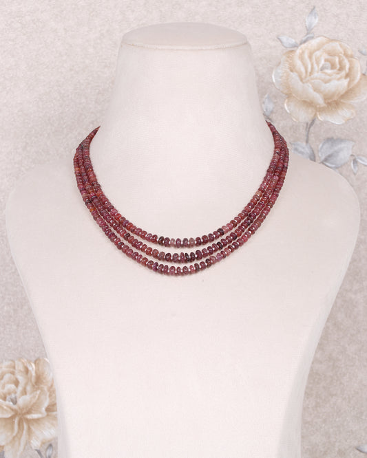 Natural Ruby & Pearl  Gemstone Beads Necklace Jewelry