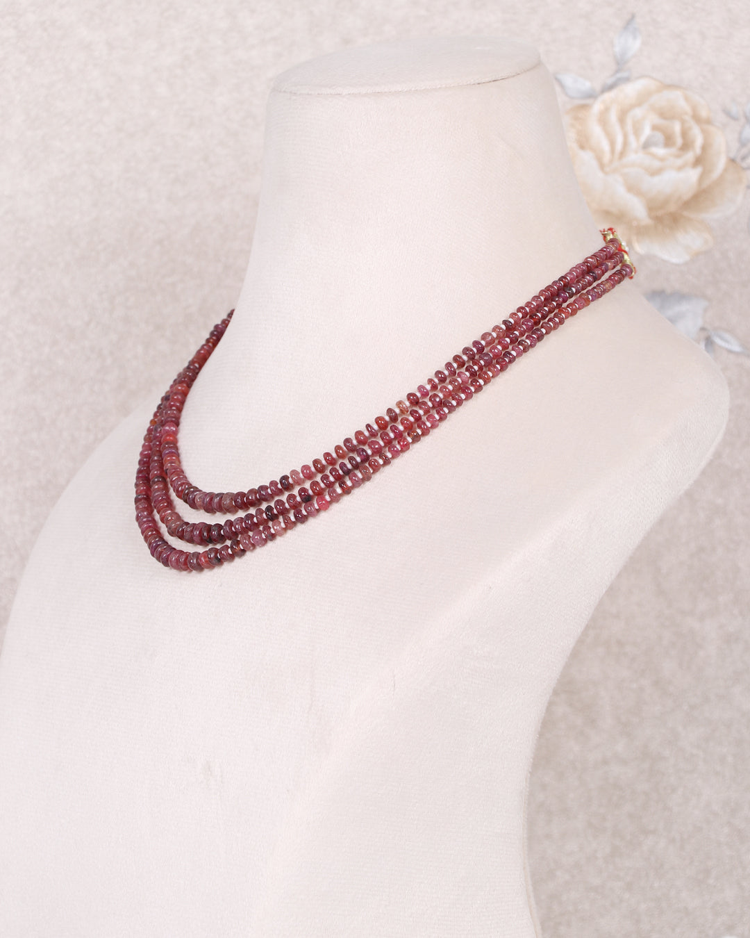Natural Ruby & Pearl  Gemstone Beads Necklace Jewelry