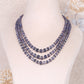 Natural Iolite & Pearl Gemstone Beads Necklace Jewelry