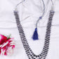 Natural Iolite & Pearl Gemstone Beads Necklace Jewelry