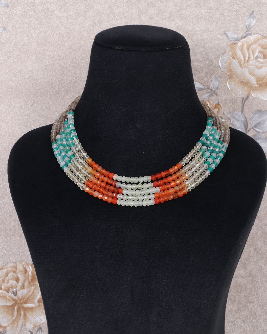 Natural Multi Semi Precious Gemstone Beads Necklace Jewelry