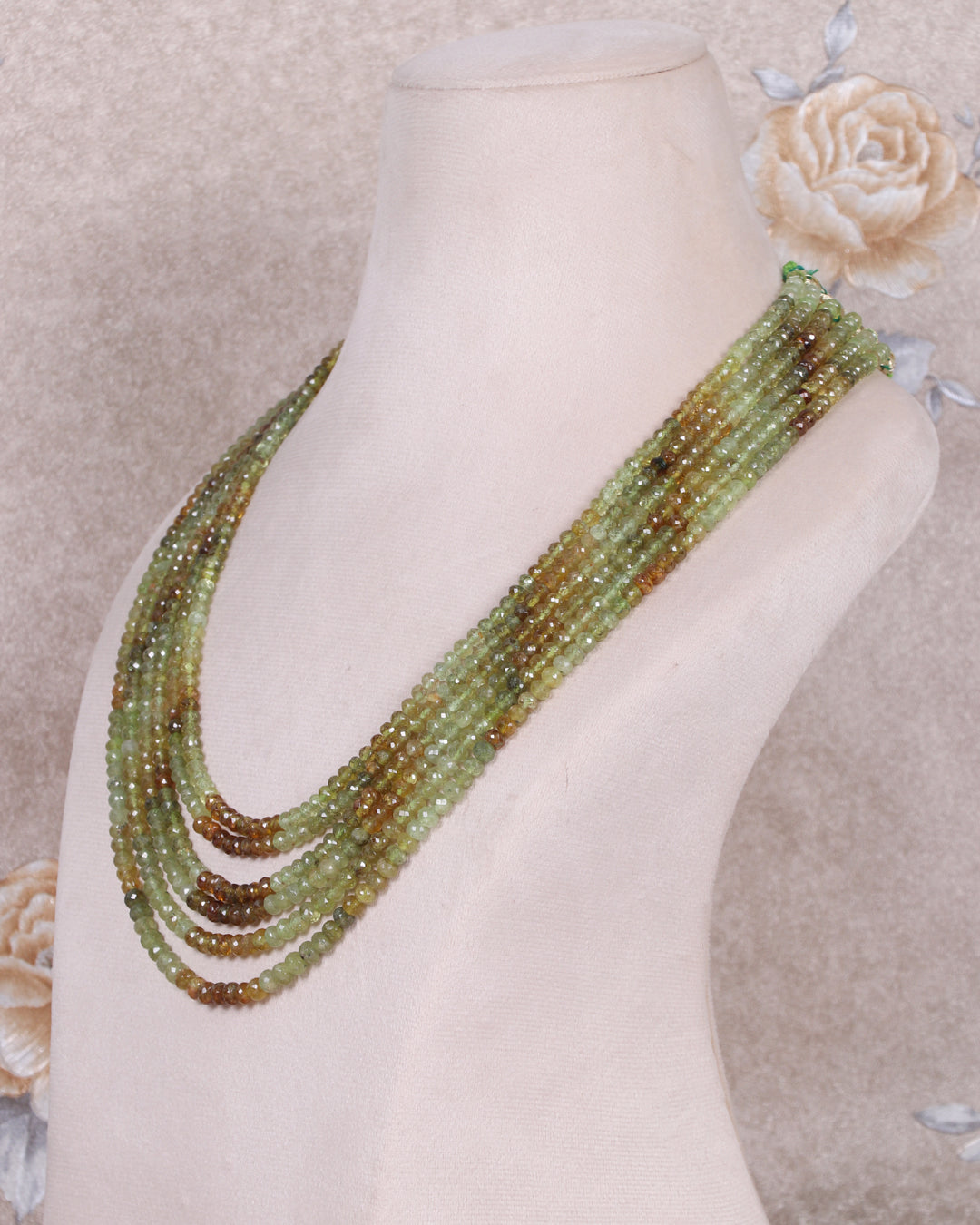 Natural Grossular Garnet Gemstone Beads Necklace Jewelry