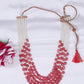 Natural Pink Quartz & Pearl Gemstone Beads Necklace Jewelry