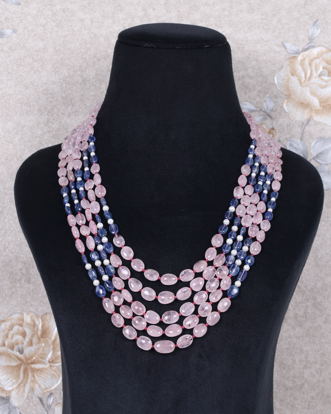 Natural Morganite & Kynaite Gemstone Beads Necklace Jewelry