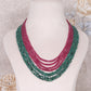 Natural Emerald & Ruby Gemstone Beads Necklace Jewelry