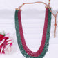 Natural Emerald & Ruby Gemstone Beads Necklace Jewelry