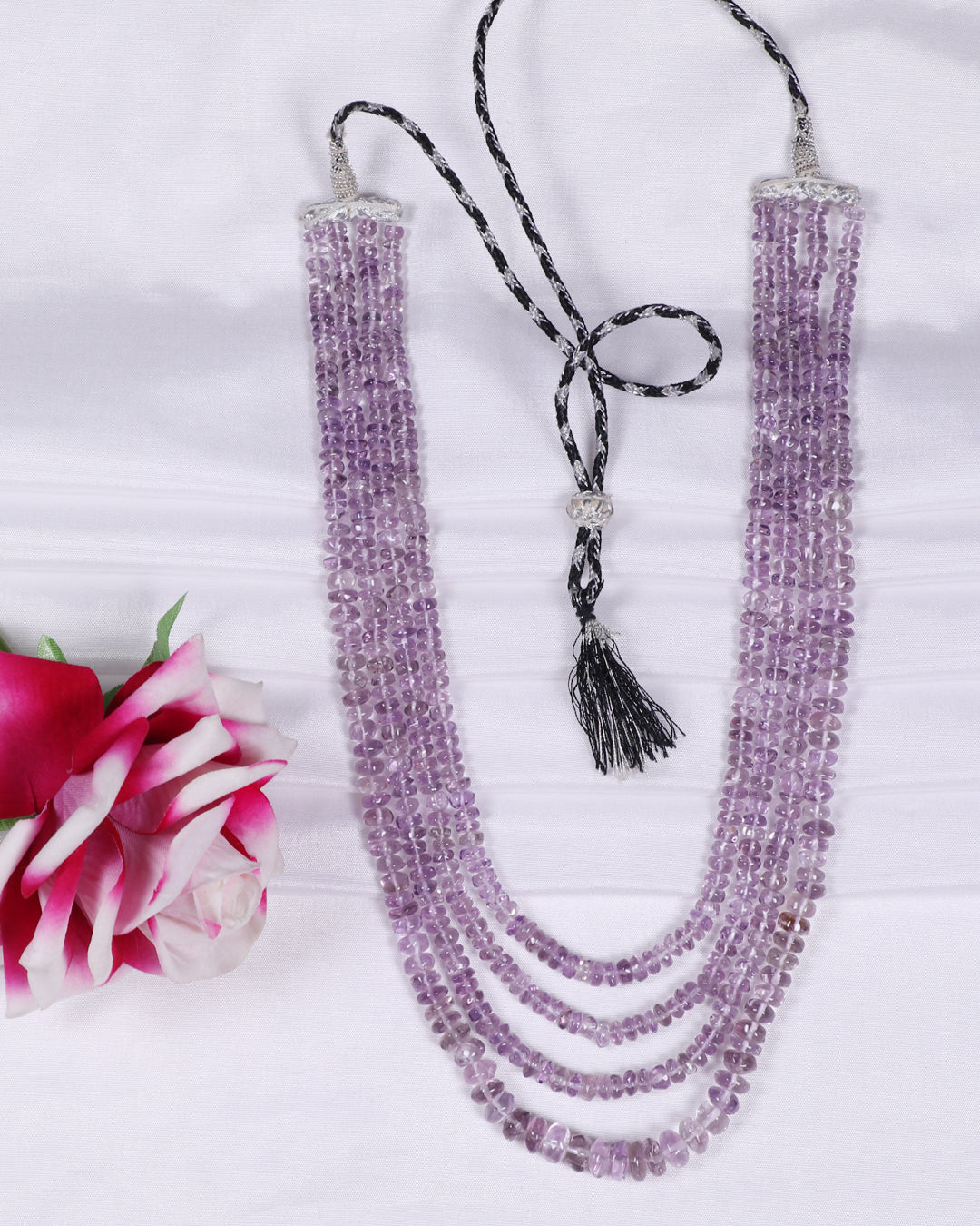 Natural Amethyst Gemstone Beads Necklace Jewelry