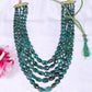 Natural Emerald Gemstone Oval Beads Necklace Jewelry