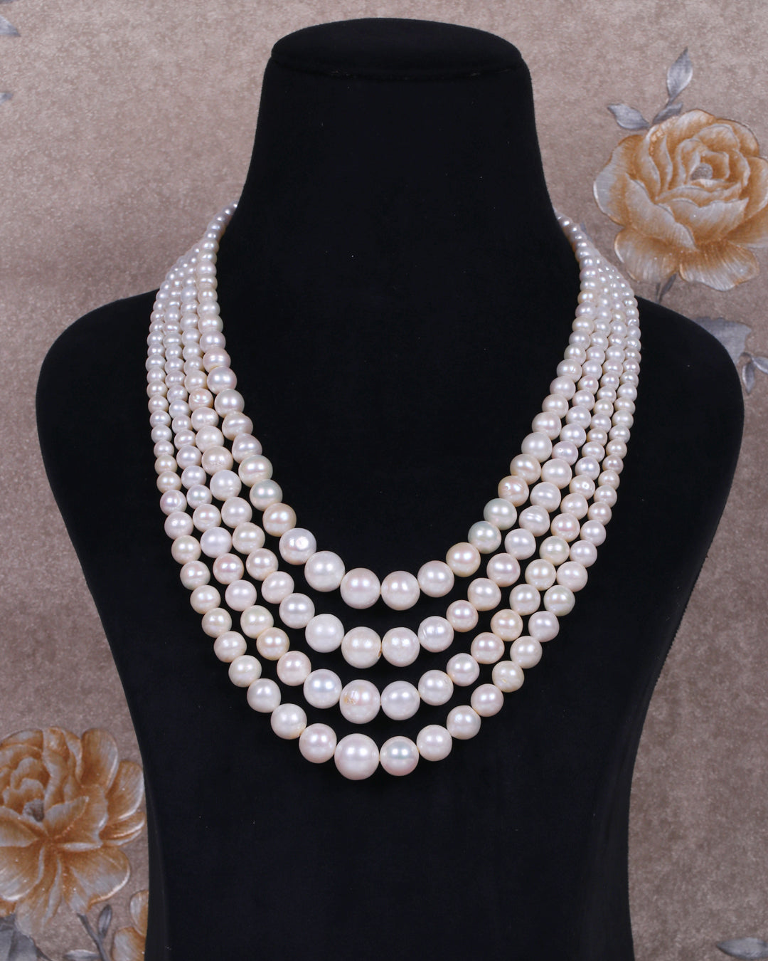 Natural Freshwater Pearl Gemstone Round Beads Necklace Jewelry