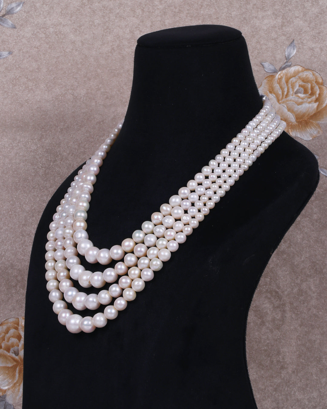 Natural Freshwater Pearl Gemstone Round Beads Necklace Jewelry