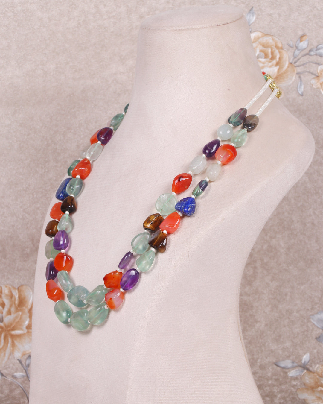 Natural Multi Gemstone & Pearl gemstone Beads Necklace jewelry