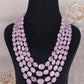 Natural Morganite & Amethyst Gemstone Oval Beads Necklace Jewelry