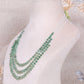 Natural Green Quartz & Pearl gemstone Pear Beads necklace Jewelry