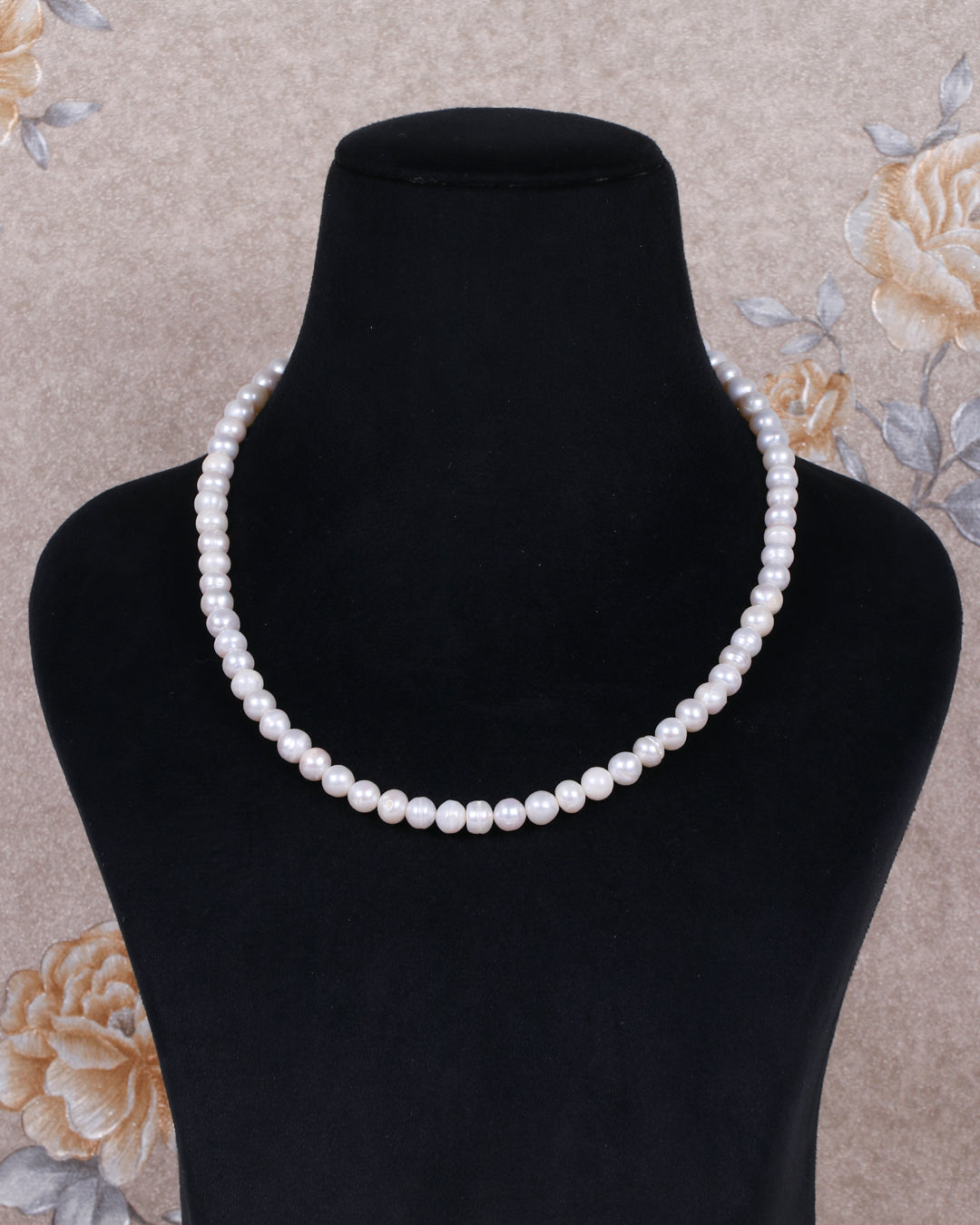 Natural Freshwater Pearl Gemstone Round Beads Necklace Jewelry