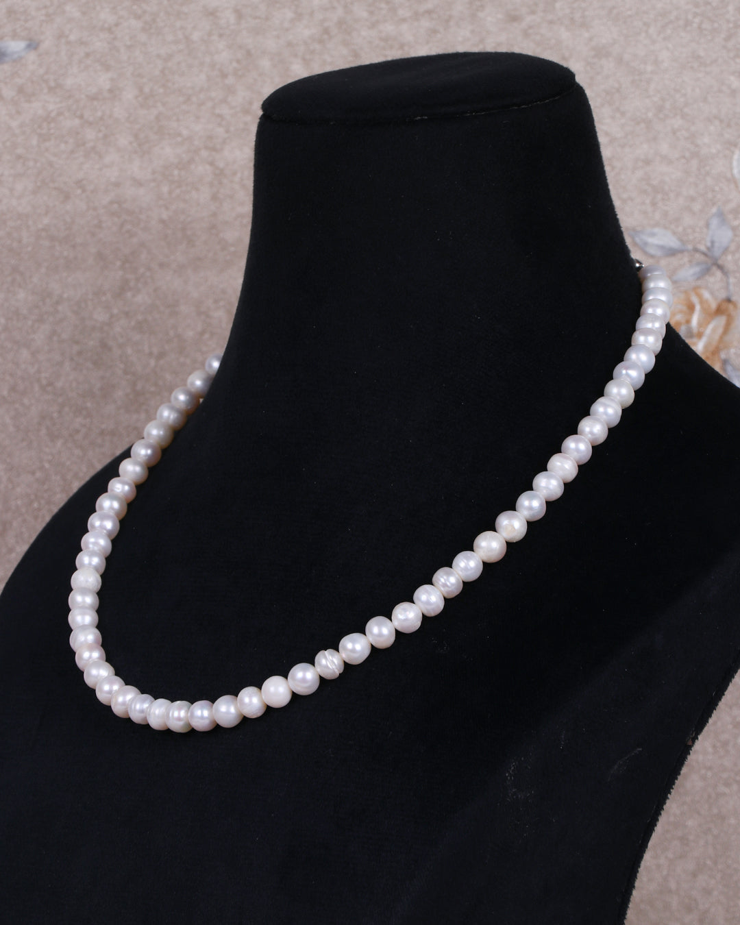 Natural Freshwater Pearl Gemstone Round Beads Necklace Jewelry