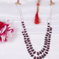 Natural Ruby & Pearl Gemstone Pear Beads Necklace Jewelry