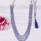 Natural Tanzanite & Pearl Gemstone Oval Beads Necklace Jewelry