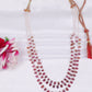 Natural Pink Tourmaline & Pearl Faceted Pear Beads Necklace Jewelry