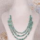 Natural Emerald & Pearl Gemstone Pear Beads Necklace Jewelry