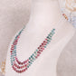 Natural Multi Tourmaline & Pearl Gemstone Faceted Pear Beads Necklace Jewelry