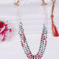 Natural Multi Tourmaline & Pearl Gemstone Faceted Pear Beads Necklace Jewelry