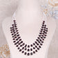 Natural Garnet & Pearl Gemstone Pear Beads Necklace Jewelry