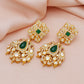 925 Silver Emerald Moissanite Polki Earring